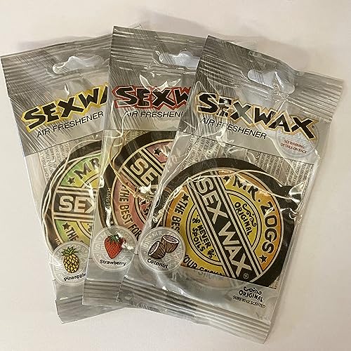 Sex Wax Coconut Strawberry and Pineapple Air Freshener 3 Pack by Sex Wax