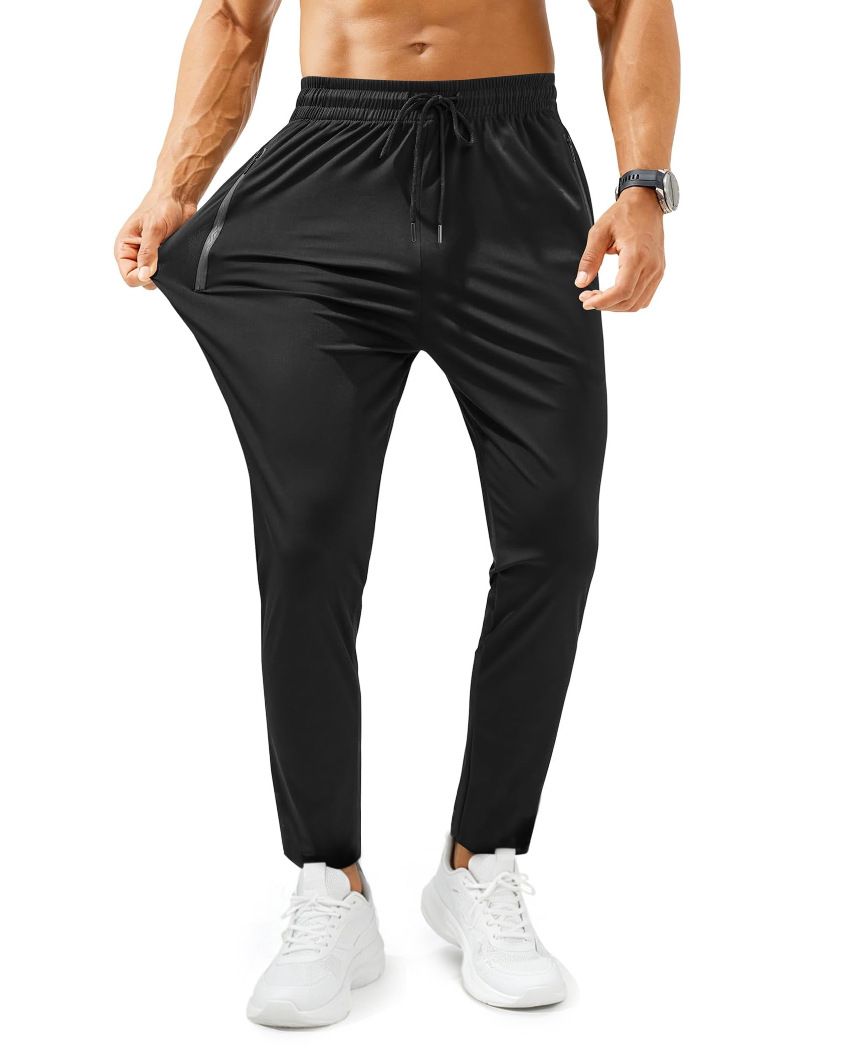 Mens Sweatpants Joggers with Zipper Pocket