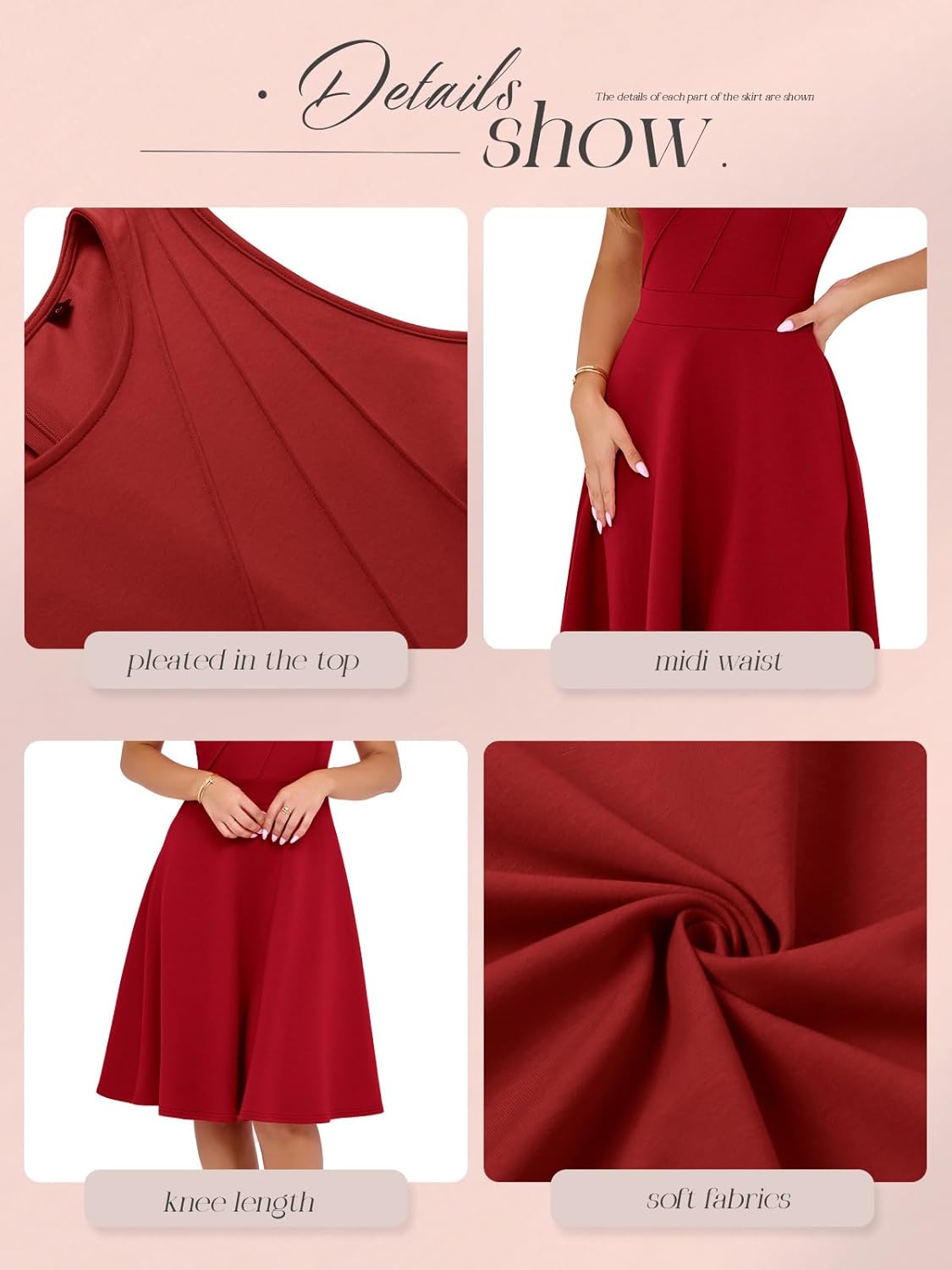 Sureple Womens Summer Cocktail Dresses 2026 Sleeveless Casual Fitted Tank Beach Swing A-Line Sundress - Image 6