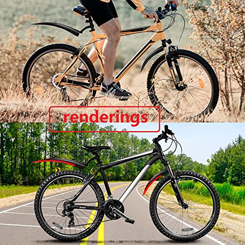 Adjustable Road Mountain Bike Bicycle Cycling Tire Front/Rear Mud Guards Mudguard Fenders Set (Red) #TOP7