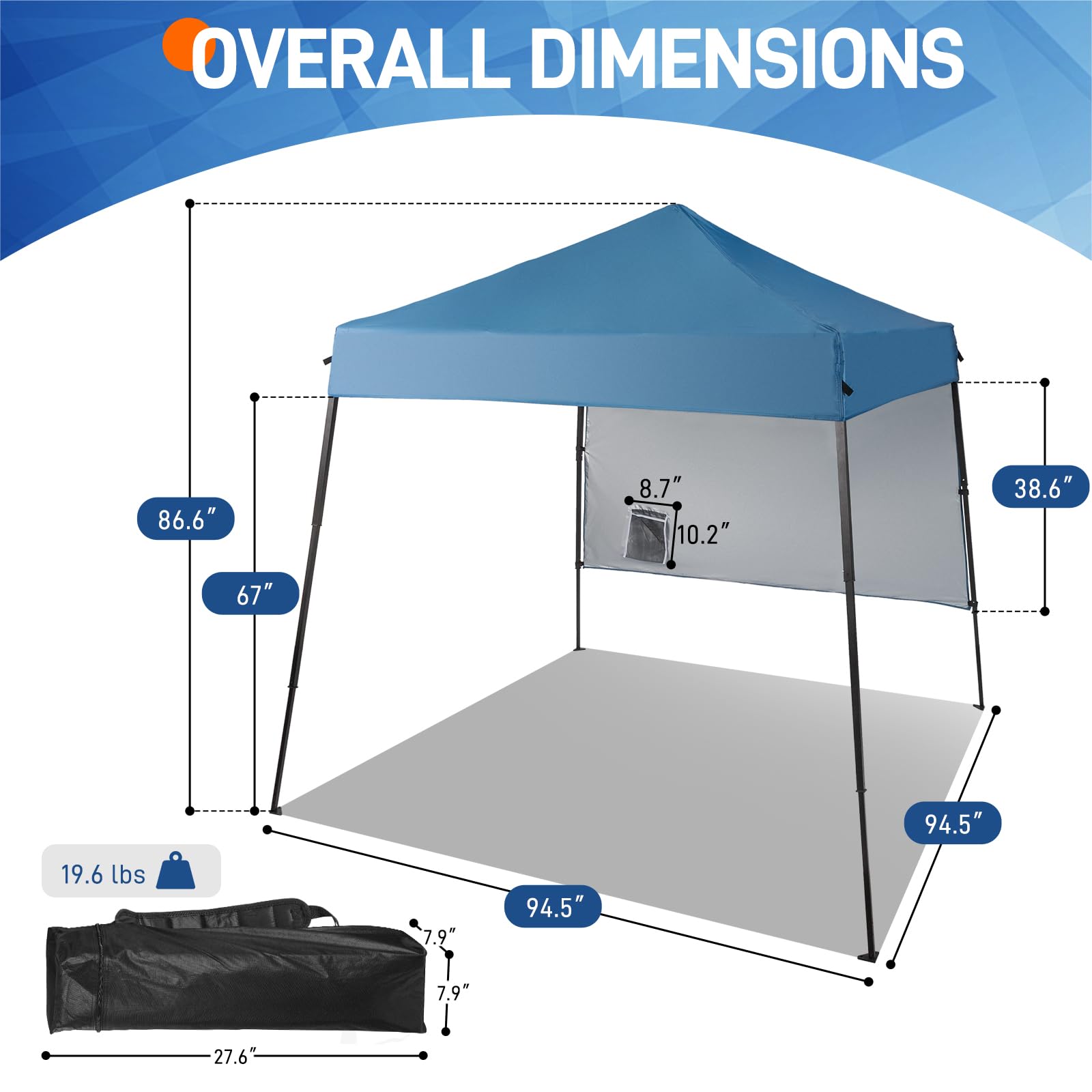 VINGLI Pop-Up Zelt 1,8 X 1,8 M - Faltbarer Pavillon Für Camping, Garten & Party, Wasserfest & Mit UV-Schutz, Inkl. Tragetasche