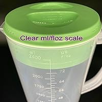 Vista 4 de Jarra de agua de plástico de 81 oz/2.4 litros/0.63 galones con tapa, juego de 2 jarras sin BPA, jarra de agua para bebidas calientes/frías, té Azul