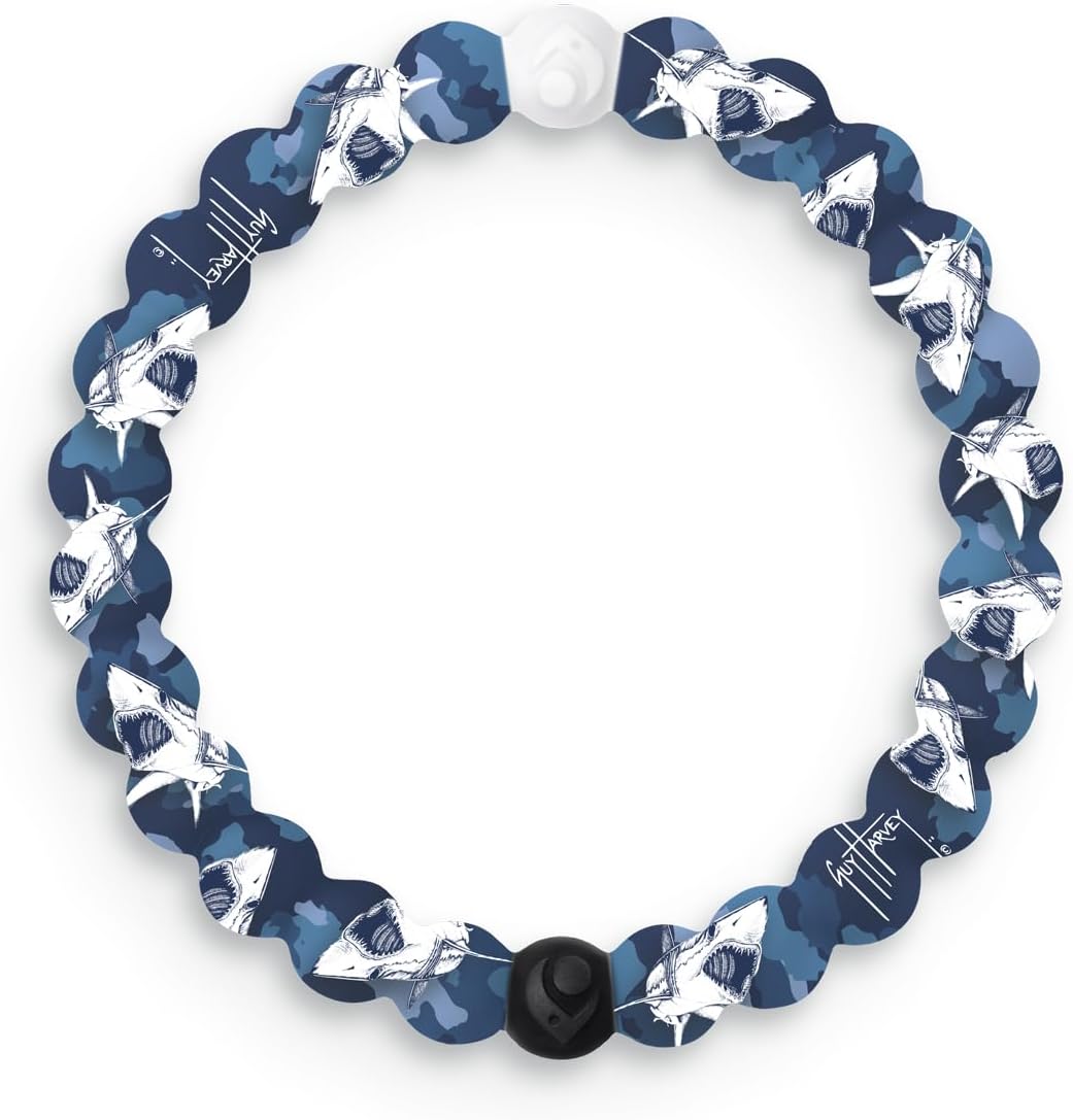 Hawaiian Silicone Beaded Bracelets for Women & Men, The Surf Collection - Ohana Beach Jewelry Fashion Bead Bracelet with Black & White Beads - Ring Bangle Slide-On Style for Comfortable Fit