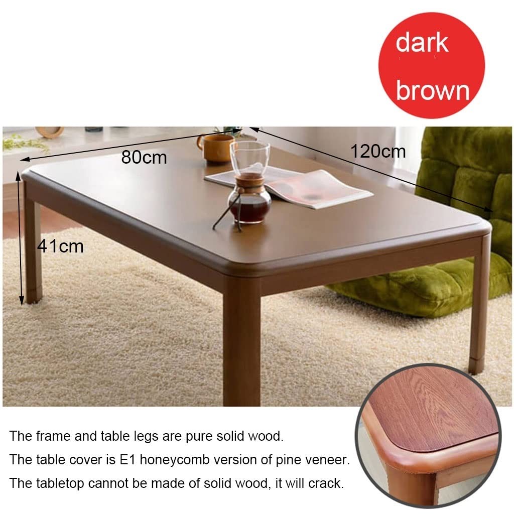 Tavolini Riscaldamento a Pavimento per caffè, Set Kotatsu Invernale, Riscaldamento Kotatsu Giapponese, Multifunzionale, Un Regalo Caldo per la Famiglia (Colore: Colore del Legno, Dimensioni: