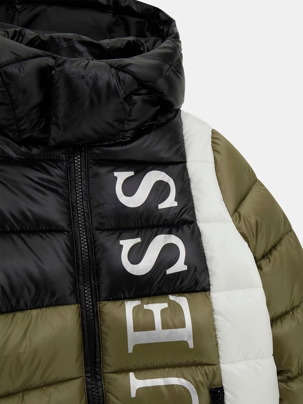 GUESS Chaqueta de plumón de invierno para niño, 18 años, 180 cm, color verde