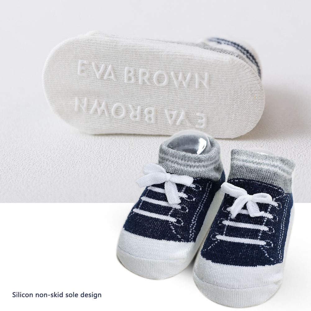 Rutschfeste Knöchelsocken für Neugeborene, Jungen, Mädchen, 6 Paar, Bunt, 6 Paar, 0-12 Months