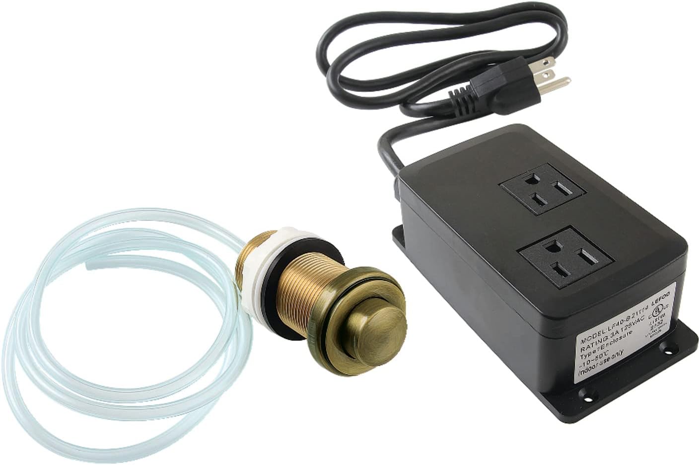 Kingston Brass KADK21AB Trimscape Dual Outlet Garbage Disposal Air Switch Kit, Antique Brass