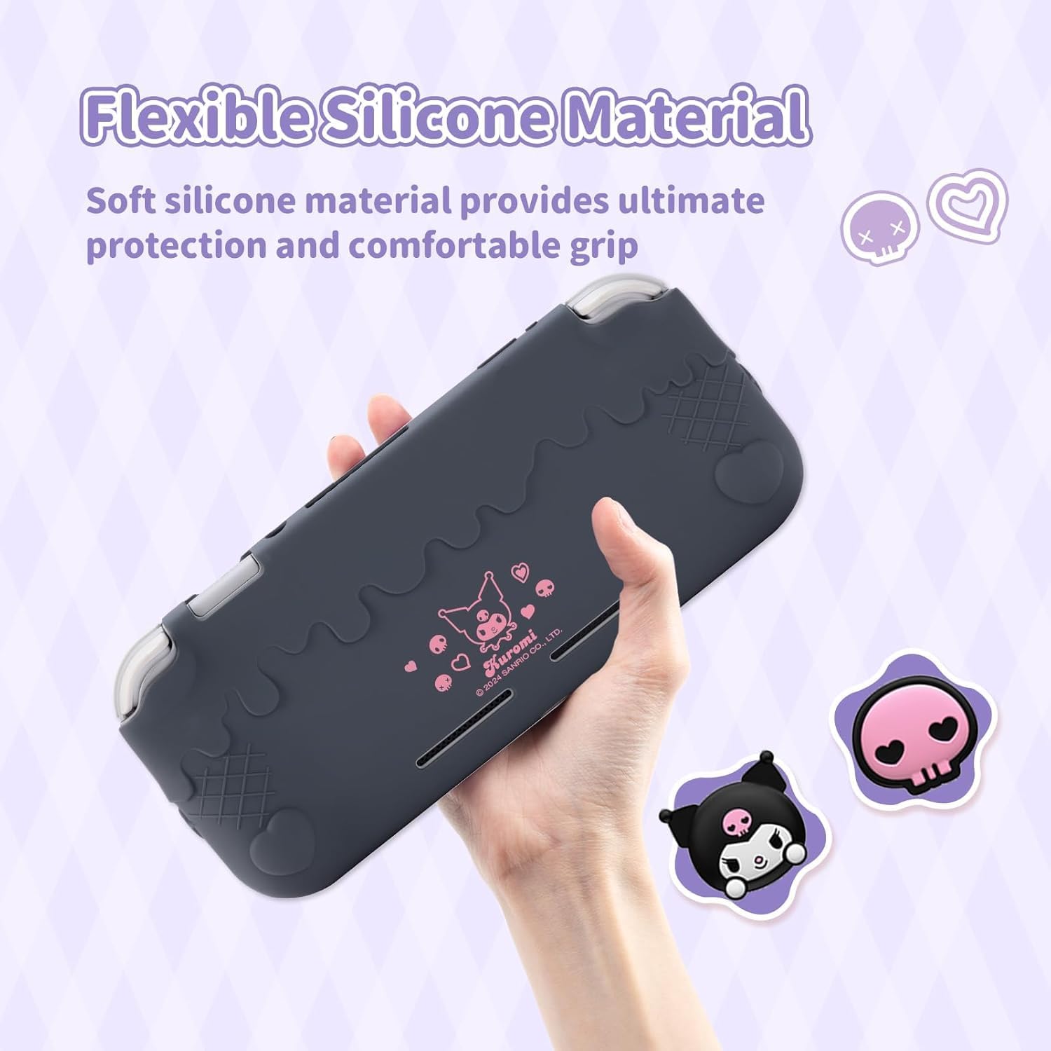 Protective Case for Switch Lite,Anti-Scratch Protective Shell Soft Silicone Cover Case for Switch Lite 2019 with 2 Thumb Grip Caps - KLM - Image 2