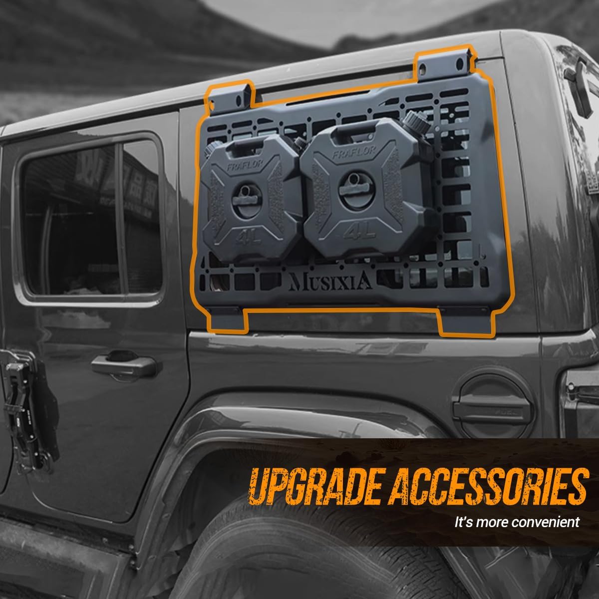 Rear Window Molle Panel Modular Storage Panel System Rear Window Protective Decoration Fit for 2018-2023 Wrangler JL 4 Doors