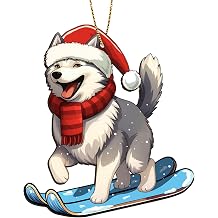 2 Side Printed Siberian Husky Wooden Christmas Ornaments 2024, Keepsake for Women, Men and Friends, Husky Dog Christmas Tree Ornaments, Christmas Tree Hanging Decorations