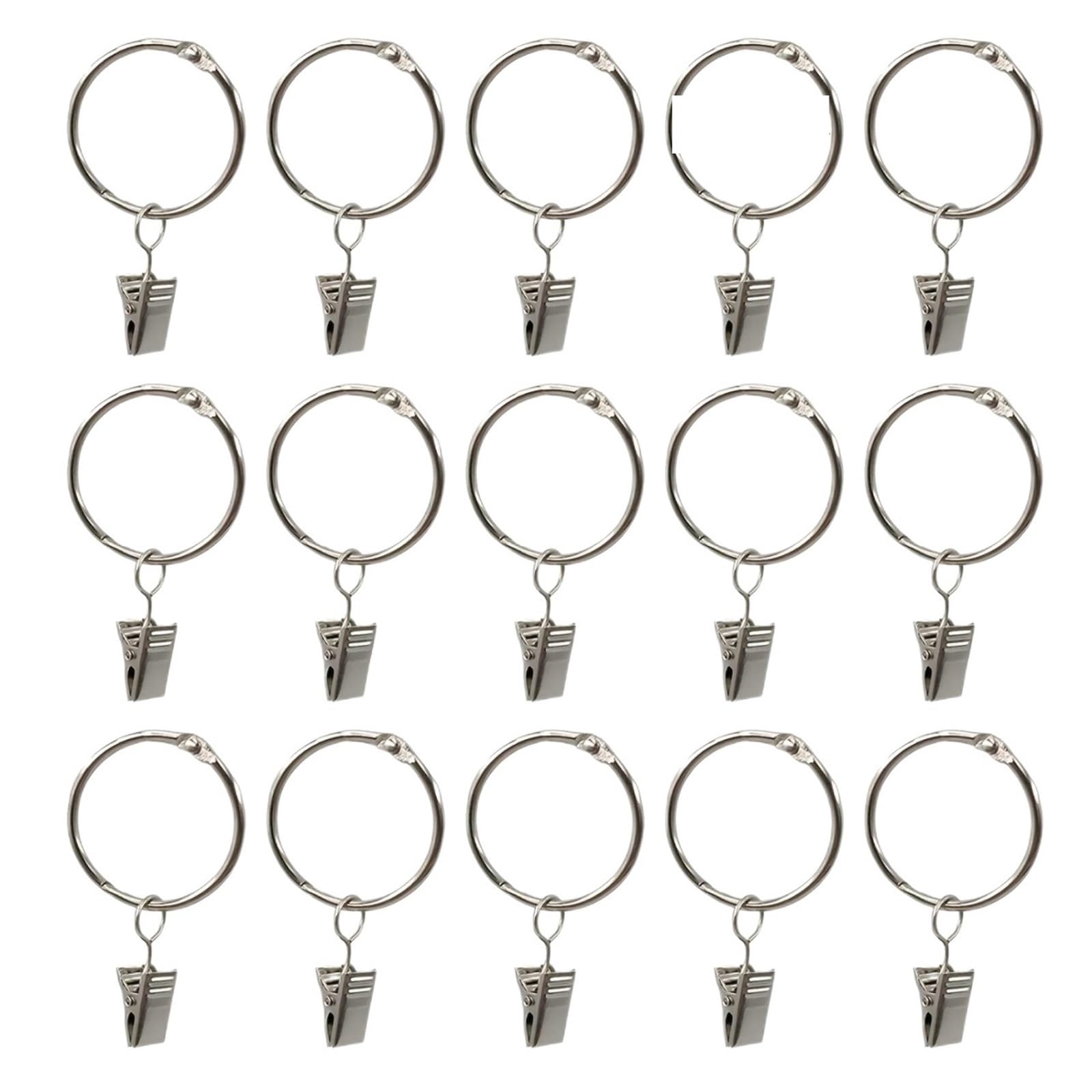 Clips For Anillos De Cortina Metal Resistentes (20, 40 Y 60 Unidades)(60PCS)