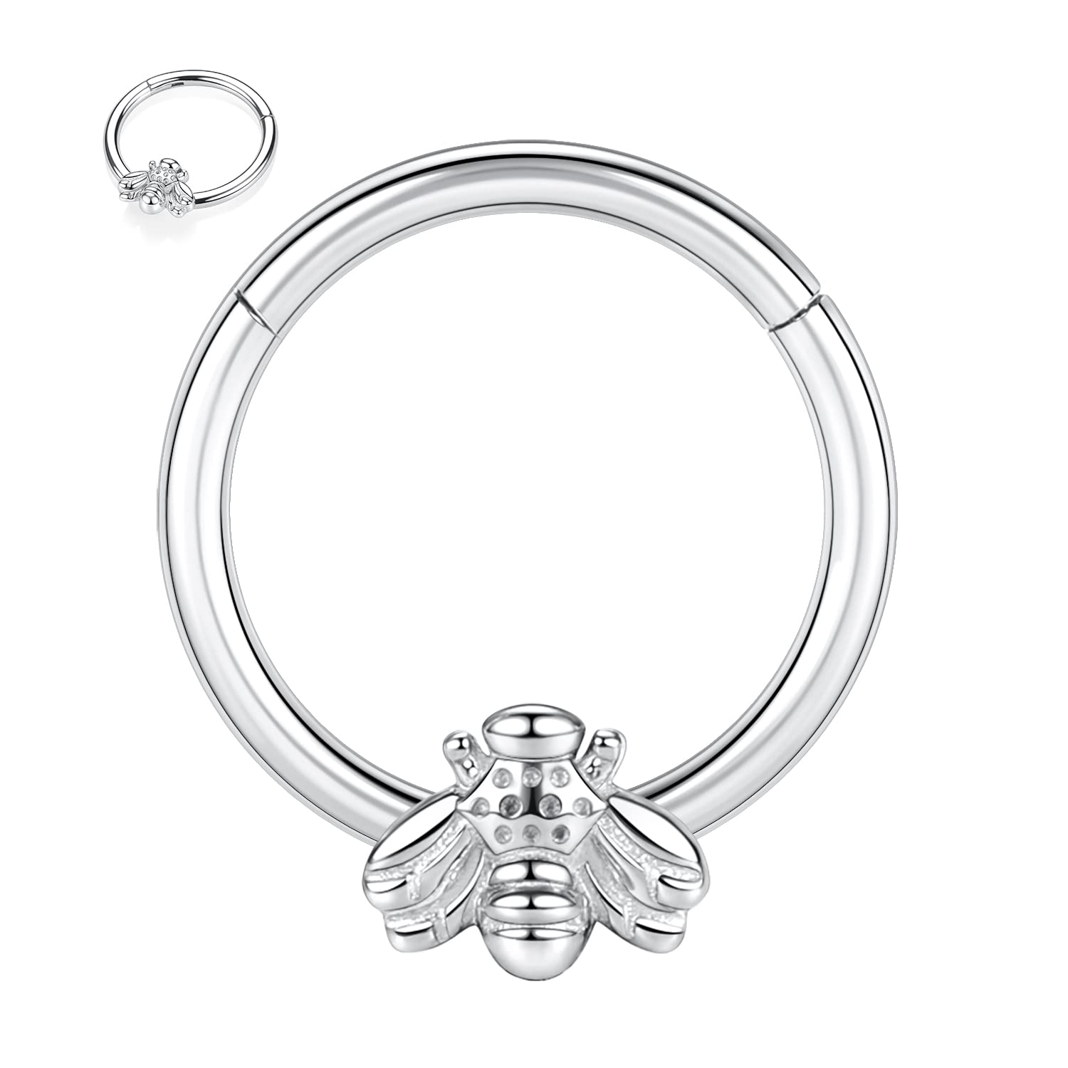 hengkaixuan Unique Animal Shape Septum Nose Ring Septum Jewellery 16G Daith Earrings Surgical Steel Nose Hoop Septum Clicker Conch Piercing Jewellery Rook Helix Tragus Cartilage Lobe Hoop Earring — view 38