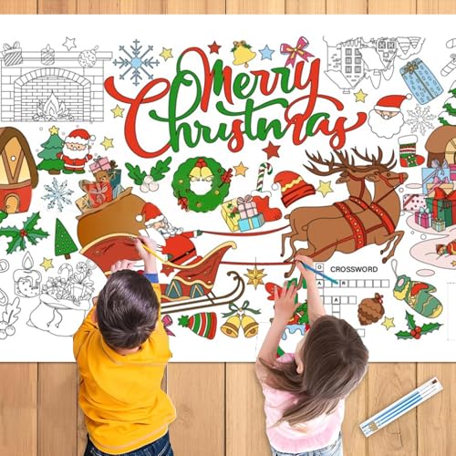 AMSNINK Bastelset Weihnachten- DIY Ausmaltischdecke Weihnachten Tuba...