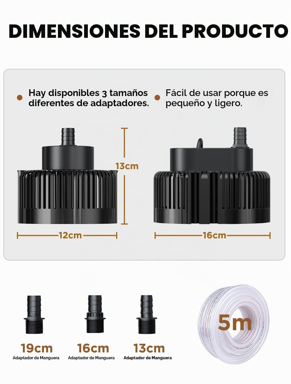 Bomba Sumergible para Piscinas 25 Pies Cable Extralargo, Bomba de Agua Residual (negro)