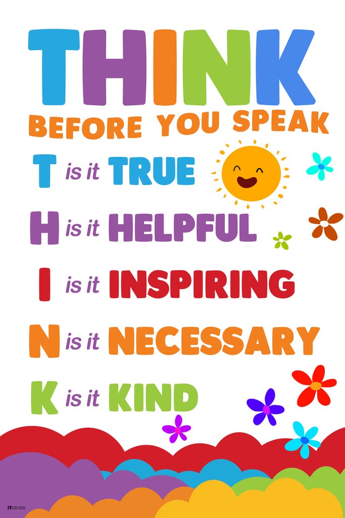 Think Poster Classroom Rainbow Decor Cool Wall Art Print Poster 12x18