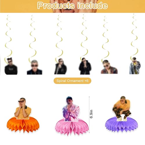 Miniatura 2 de Decoración de fiesta de conejo pancarta de cumpleaños con temática de conejo de cantante globos de látex para fiesta de cumpleaños suministros de