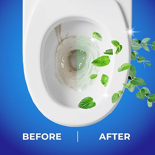 Miniatura 6 de Limpiador de inodoros con diseño de mariposa  Aroma de eucalipto y menta, 6 × 1.8 oz (50 g), dura hasta 6 meses, limpieza automática y desodorización