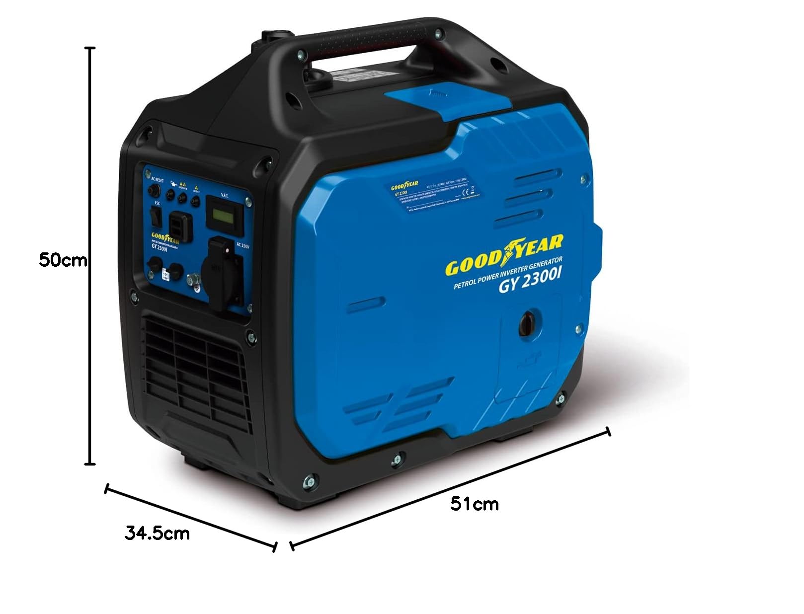 Goodyear - Generador Eléctrico Inverter a Gasolina 2000W 79cc 4tDeposito 4.2L