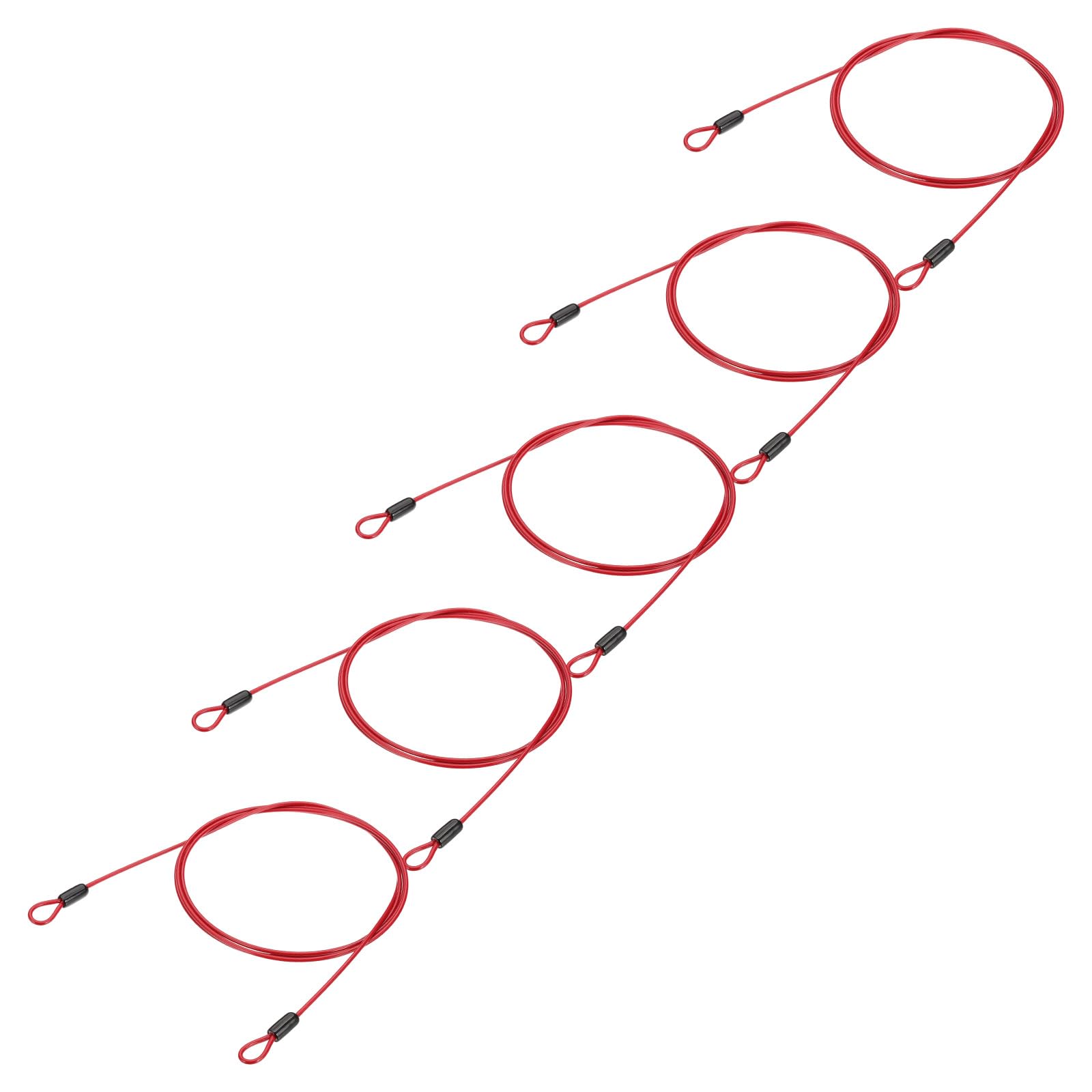 PATIKIL 1/8" Dia Vinyl Coated Stainless Steel Cable with Loops
