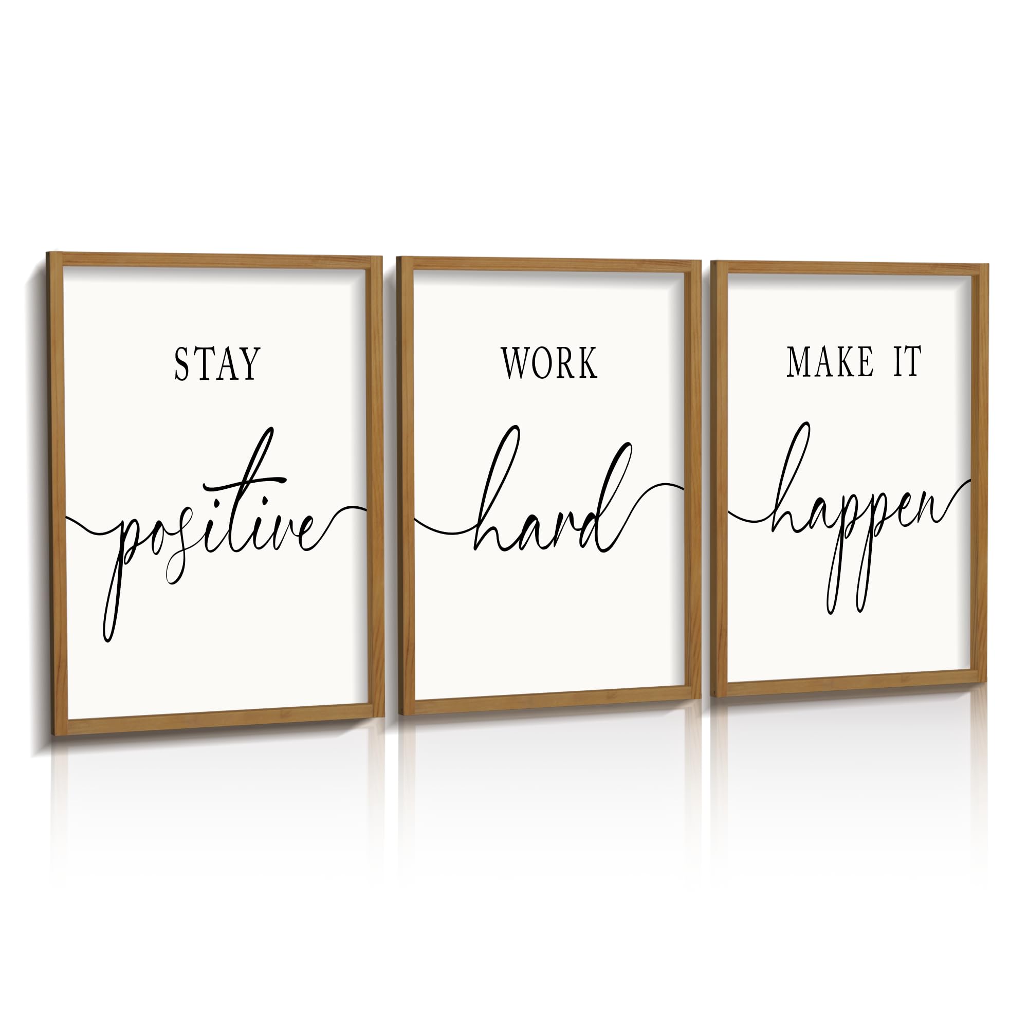 Heiple Motivational Wall Art Framed Wooden Inspirational Office Wall Decor