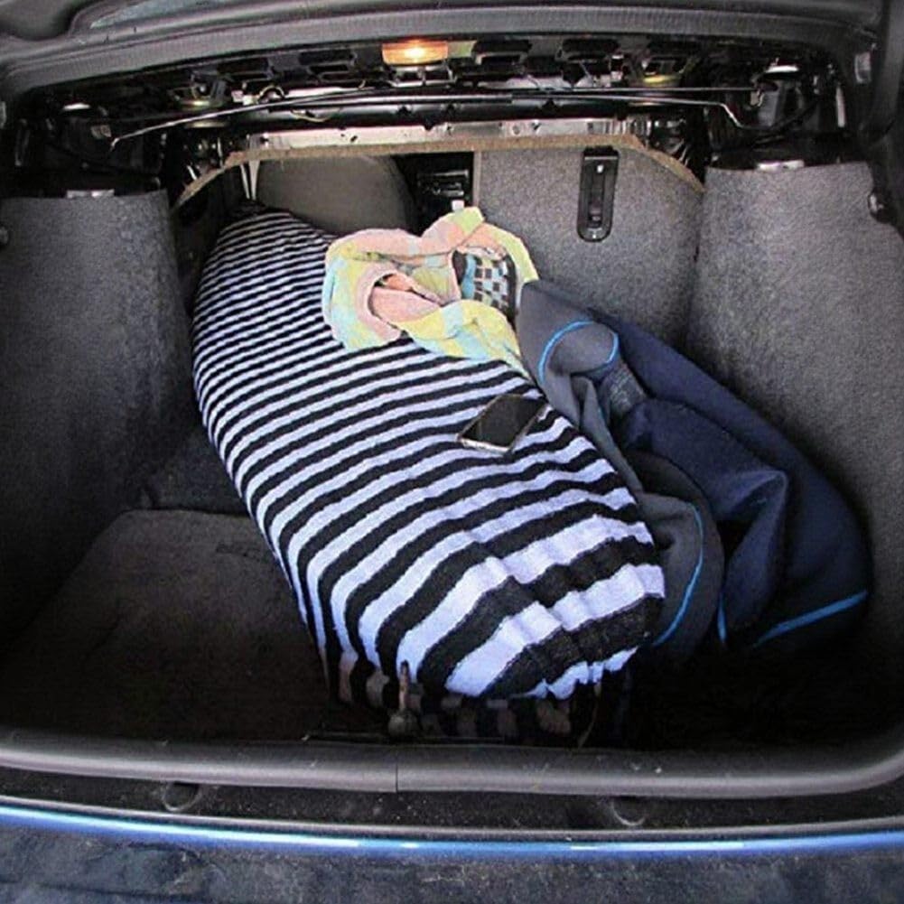 Borsa per tavola da surf, 200 cm, a righe, in flanella, protezione antigraffio | Fodera in pile ispessito, previene i graffi, dimensioni 180 cm, striscia nero-bianca, uso sportivo all'aria aperta