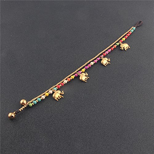 Image of kelistom Bohemian Ankle Bracelets for Women Handmade Natural Stone Beaded Chain Anklet