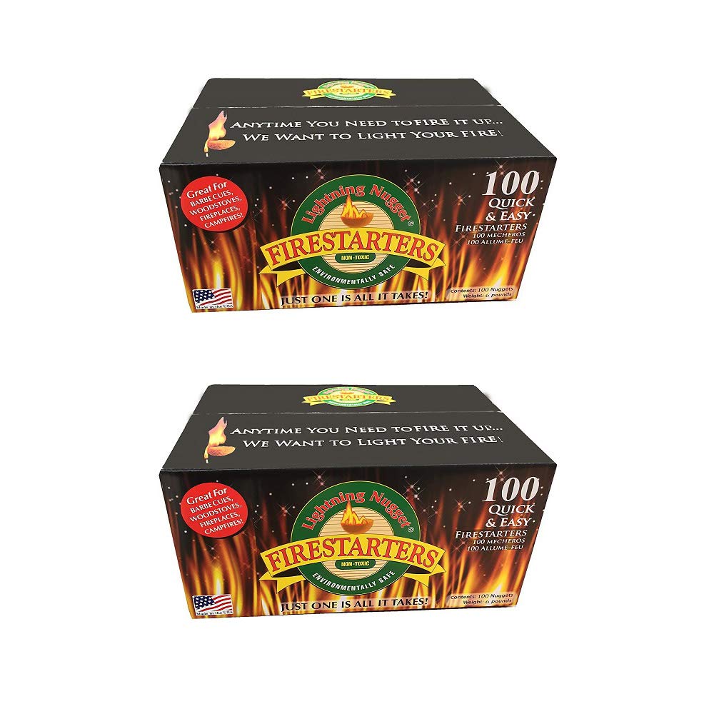Lightning Nuggets Economy Box Fire Starter, 100 Count, Tan (2)