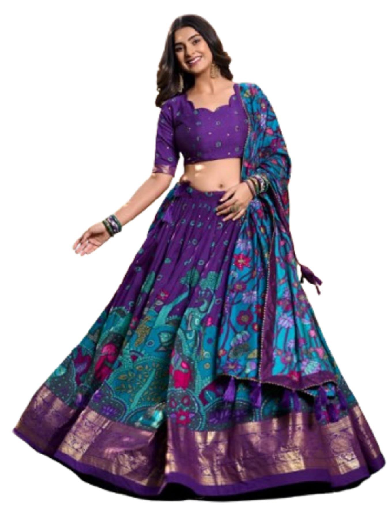 royalstyle Lehenga Choli For Women's And girls Embroidery Work Silk Lehenga Choli For Special traditional Royal Blue Colour-picture-36
