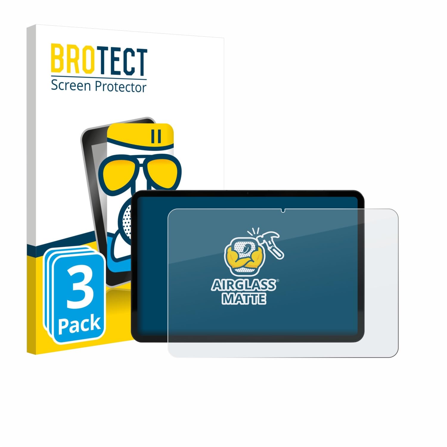 brotect 3 Pezzi Pellicola Vetro per Volla Tablet 12.3" | Opaca Protezione Schermo Made in Germany, Anti-Riflesso Durezza 9H Anti-Graffio