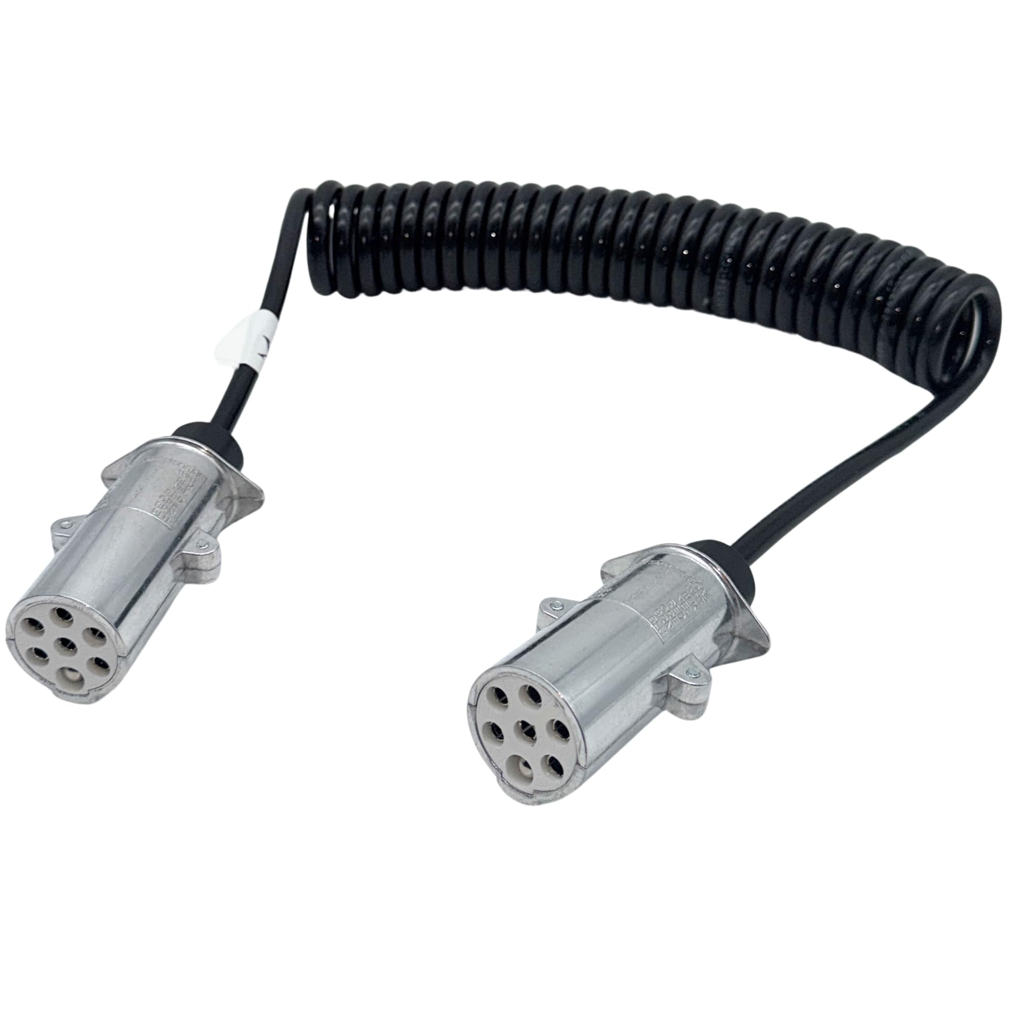 7-biegunowy kabel elektryczny 24 V typu S – aluminiowa wtyczka metalowa – przewód spiralny do samochodów ciężarowych, NFZ, przyczep, naczepy i maszyn rolniczych