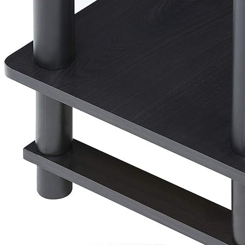 Miniatura 22 de Furinno Turn-N-Tube - Mesita de noche lateral de extremo alto con cajón de contenedor, 1 paquete, pino ámbar/negro/negro Ámbar Pino/Negro/Negro,Nuez