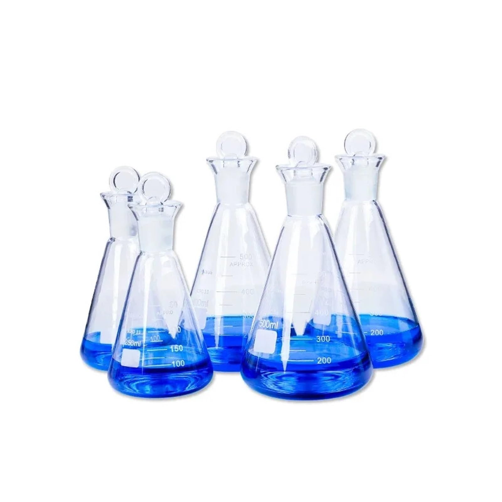 1 Uds. Matraz volumétrico transparente, matraz Triangular de vidrio de borosilicato alto(500ml Joint 24)