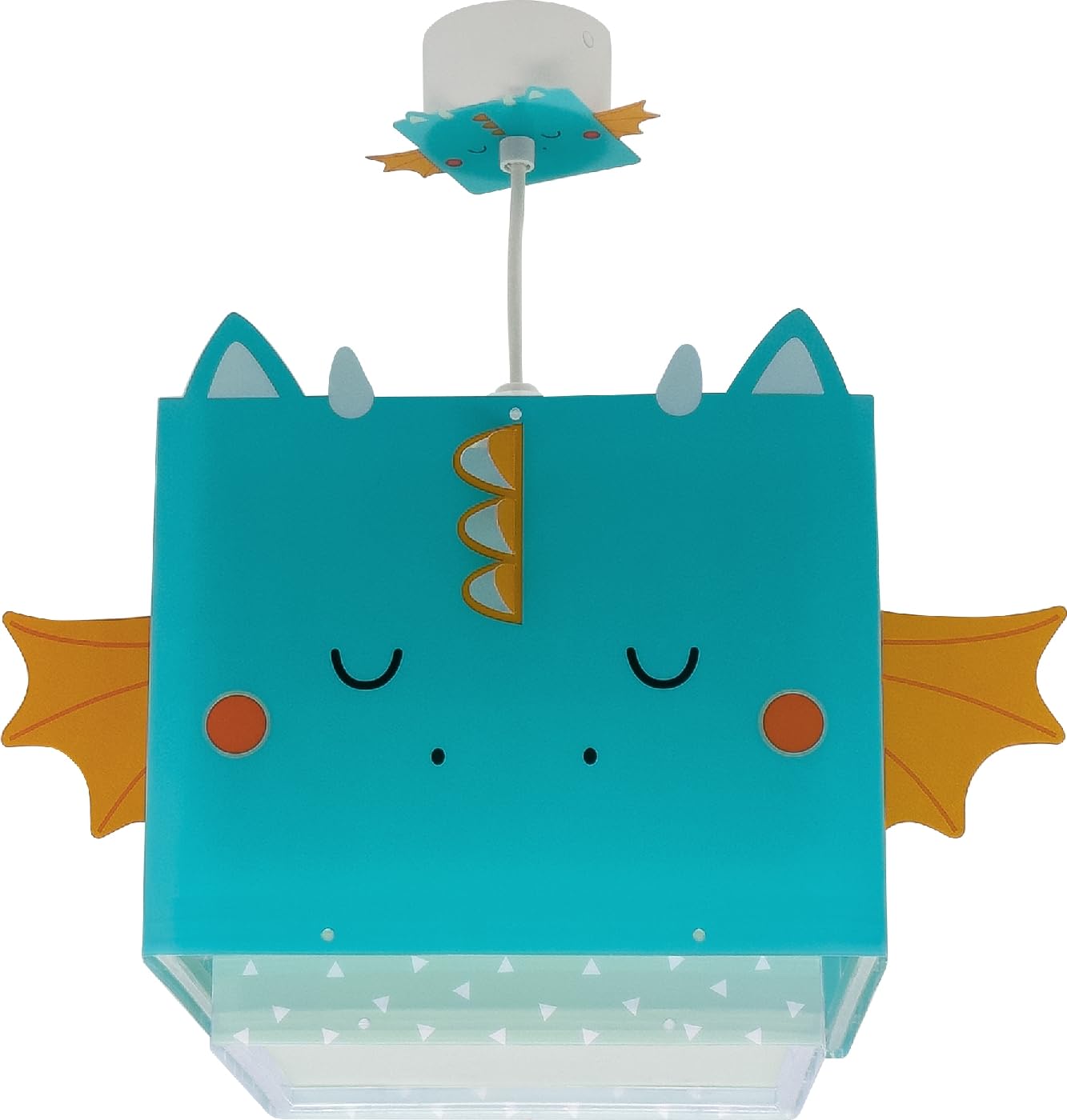 Lampada a sospensione per bambini Dalber Little Dragon, con drago e altri animali, modello 64382M, attacco E27, ideale per la cameretta dei bambini.