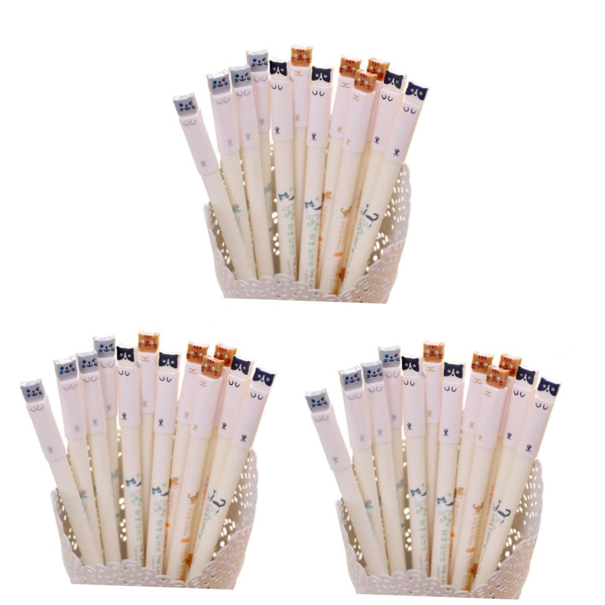 SHINEOFI 36pezzi Penne Gel Con Inchiostro Nero Extra Fine Cancelleria Kawaii Per Studenti e Amanti Dei Gatti