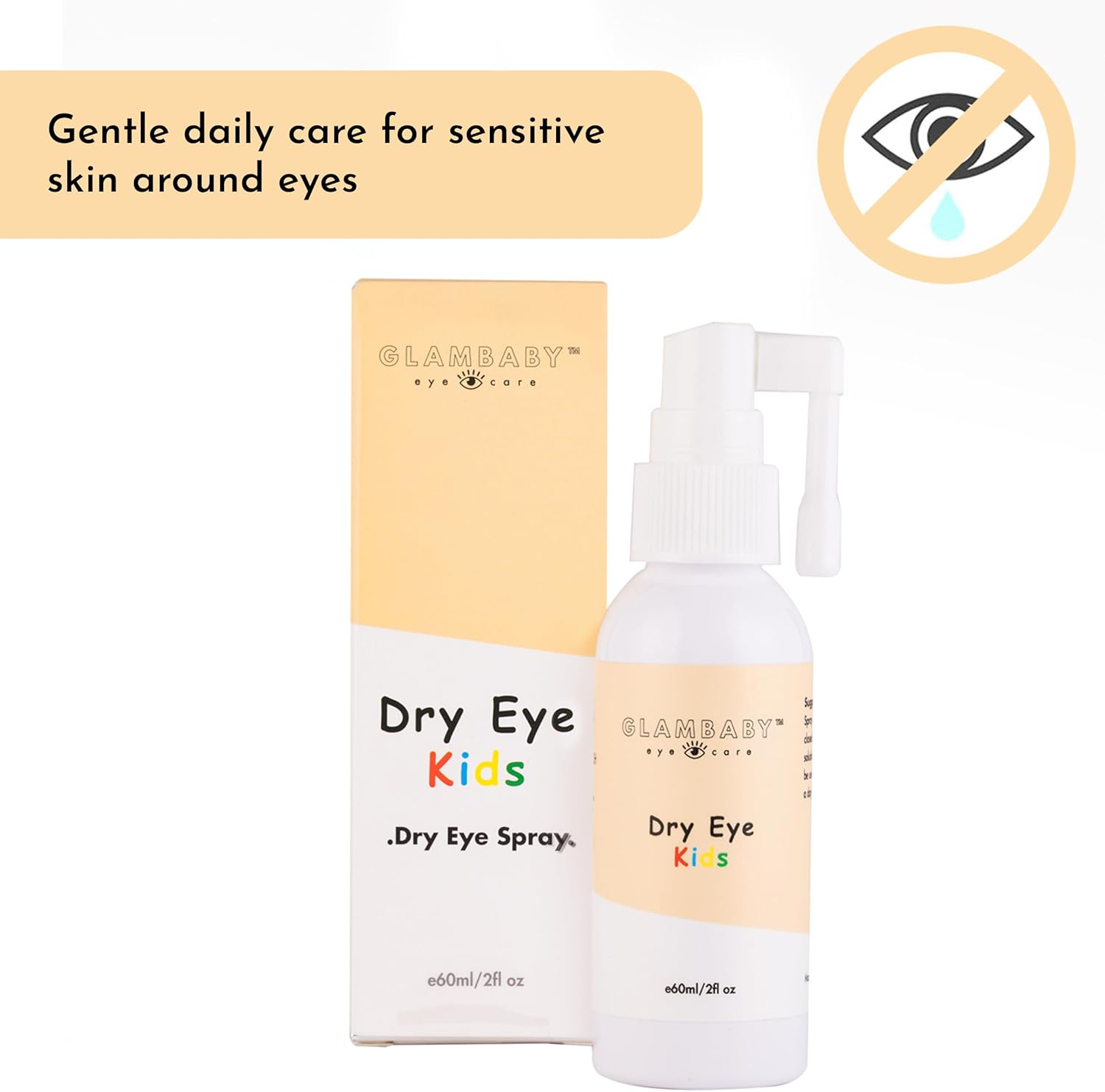 GlamBaby Dry Eye Area Kids Spray | Gentle Hypochlorous Mist, 60ml | Daily Refreshing Care for Sensitive Skin Around Eyes | No-Wipe Formula - Image 2