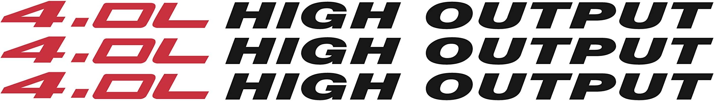 4.0L [Red] High Output [Gloss Black] Hood Vinyl Decal Emblem Fits Jeep