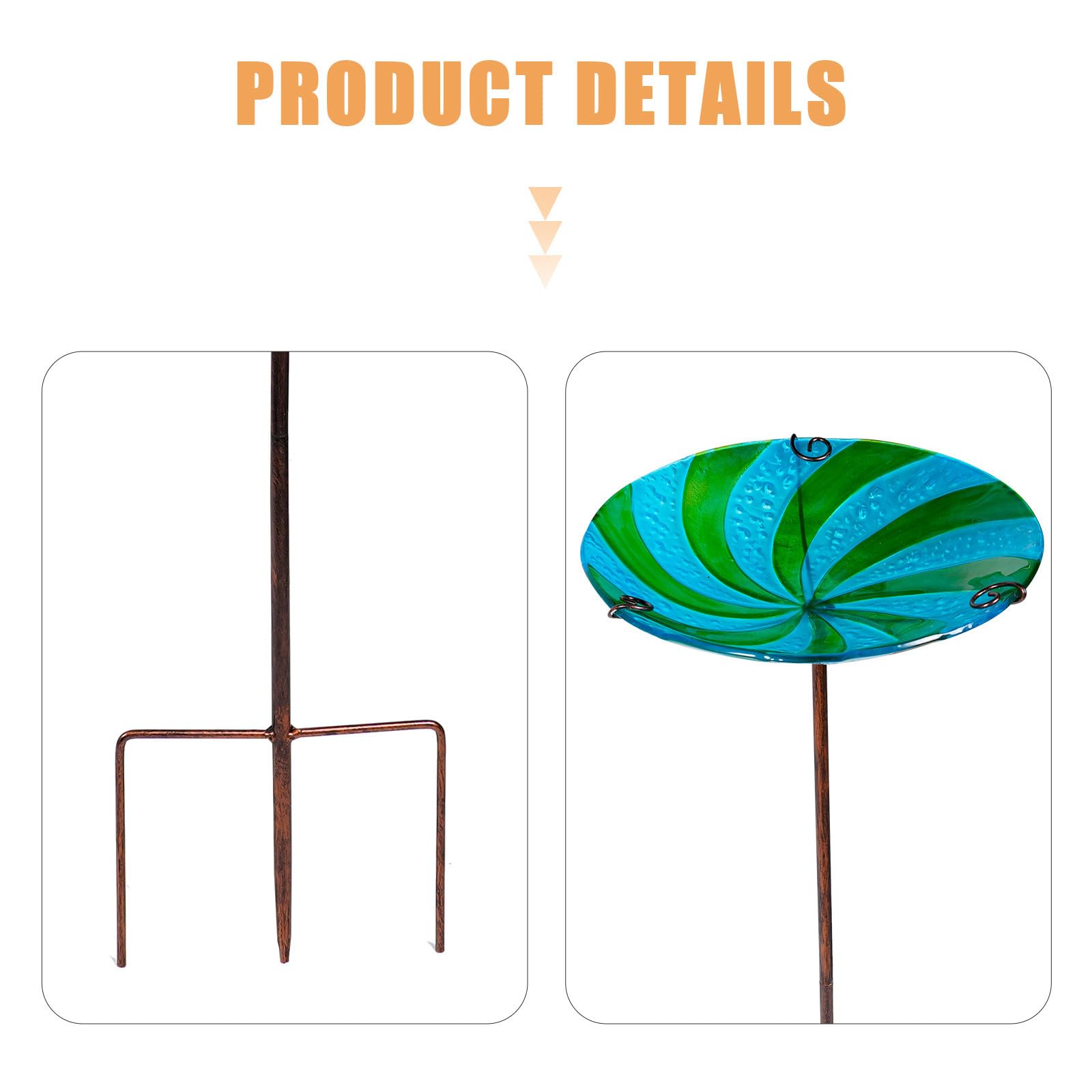 POPETPOP Mangeoire à Oiseaux Réutilisable en Fer avec Bol de Bain en Verre Noir, Résistant et Unique, pour Cockatiels et Perroquets Le Jardin Maison