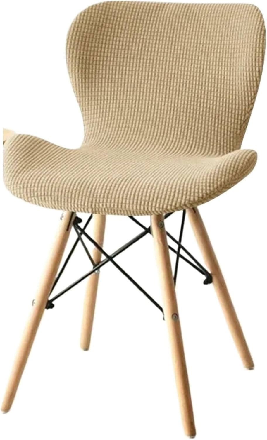 Set of 4 Stretch Bar Stool Chair Covers Kitchen Swivel Stools Slipcovers Curved Short Back Chair Covers Chair Protector Covers for Counter Bar Office Pub Kitchen Hotel(Light Brown)