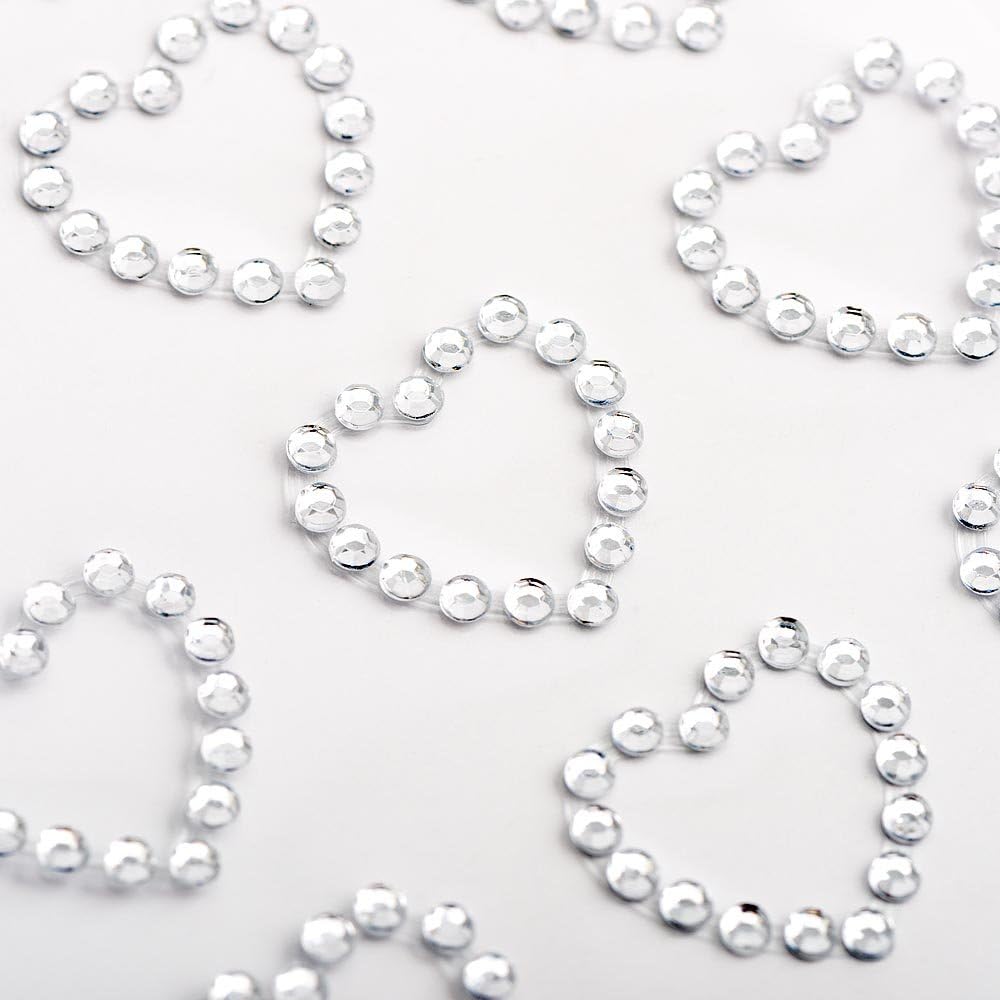 1.8cm Diamante Heart - Self Adhesive Diamante Rhinestone Gem Craft Sticker (18 Pieces)