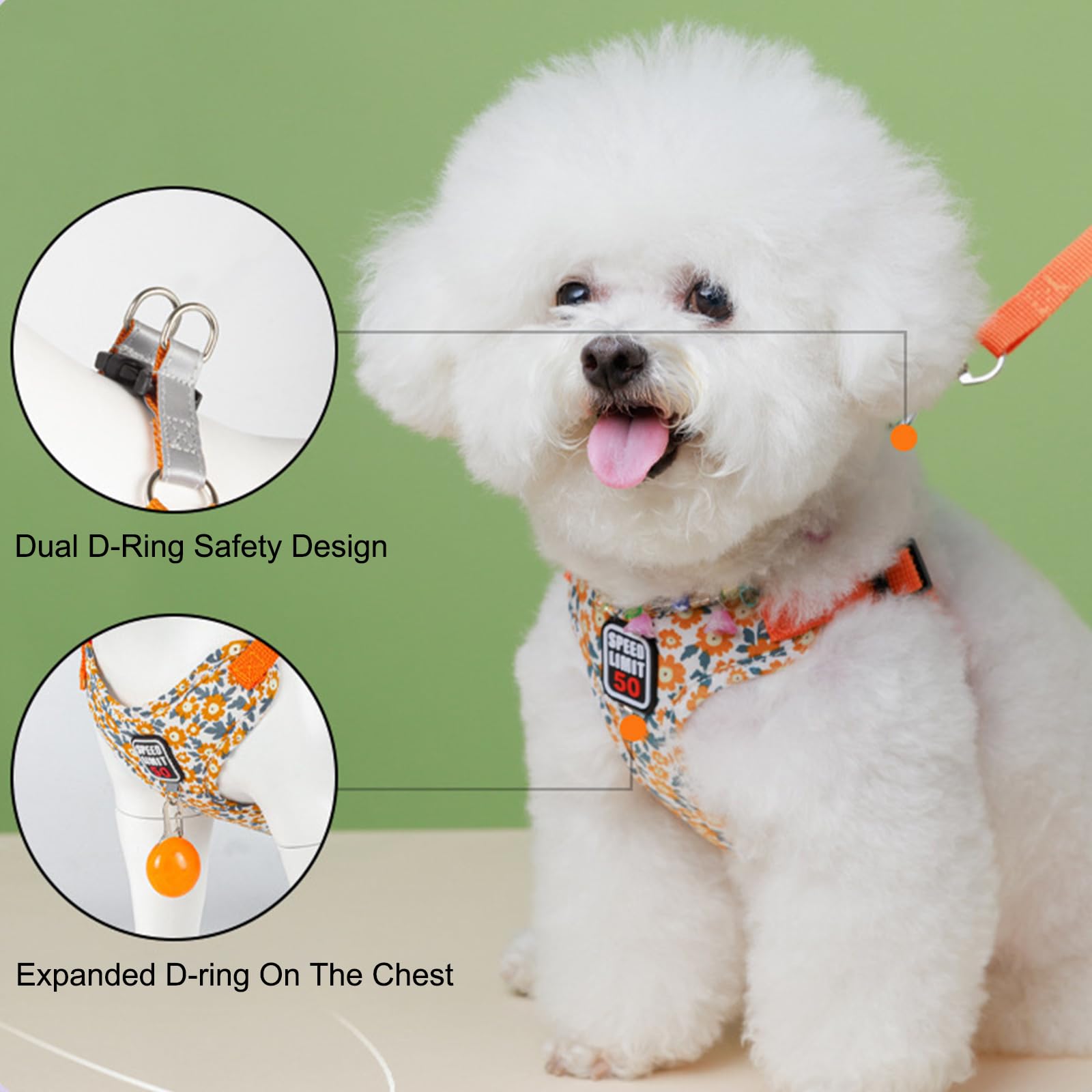 FOSDICK Dog Harness and Lead Set, Step-in Adjustable Puppy Harness, Soft and Breathable Dog Harnesses - Image 3