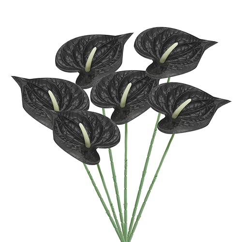 PATIKIL 13" Artificial Anthurium Lily Flowers, 6 Pack Permanent Flower