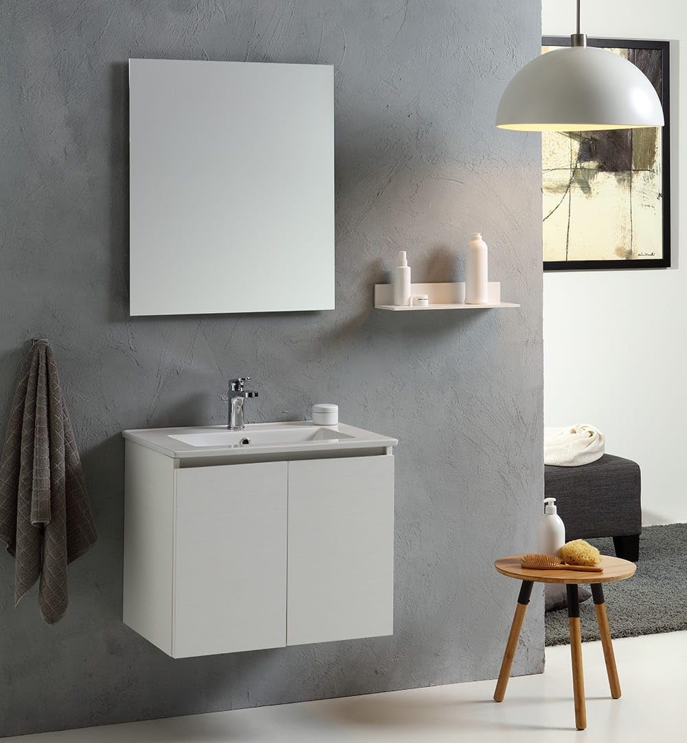 Kiamami Valentina - Mobile Bagno 60 Cm Con Due Ante Modello Bianco Foresta | Vinci
