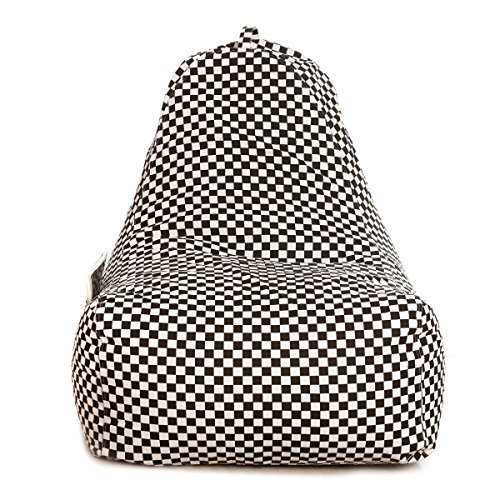 Image of Style Homez Hackey Cotton Canvas Checkered Printed Bean Bag XXL Size Filled with Beans Fillers