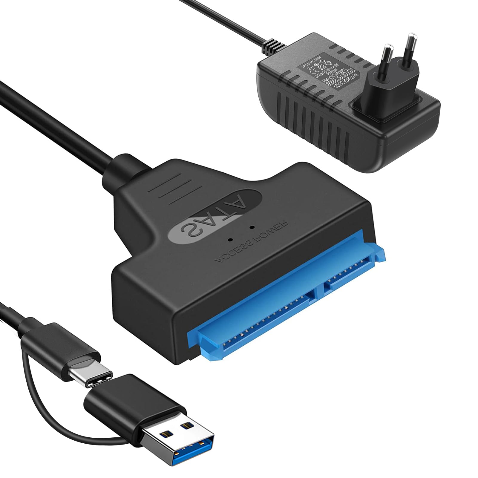 Adaptateur SATA Vers USB 3.0 - Pour Disques Durs 2.5/3.5 Pouces, Transfert Rapide 5Gbps