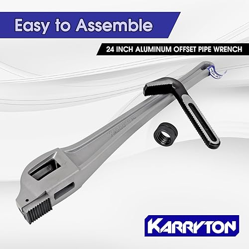 Miniatura 73 de Llave de tubo de aluminio de 10 pulgadas, 1-5/8 pulgadas/1.614 in ajustable Cr-Mo apertura de mandíbula llaves de fontanería de mango recto