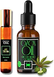 Óleo de Rícino Ozonizado 30ml + 10ml Roll-on Para sobrancelha – Cabelos Mais Fortes, Saudáveis e Nutridos