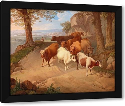 Miniatura 2 de ArtDirect Josef Feid 17x15 Gold Ornate Frame and Double Matted Museum Art Print Titled Bringing the Herd Down from the Alpine Pastures