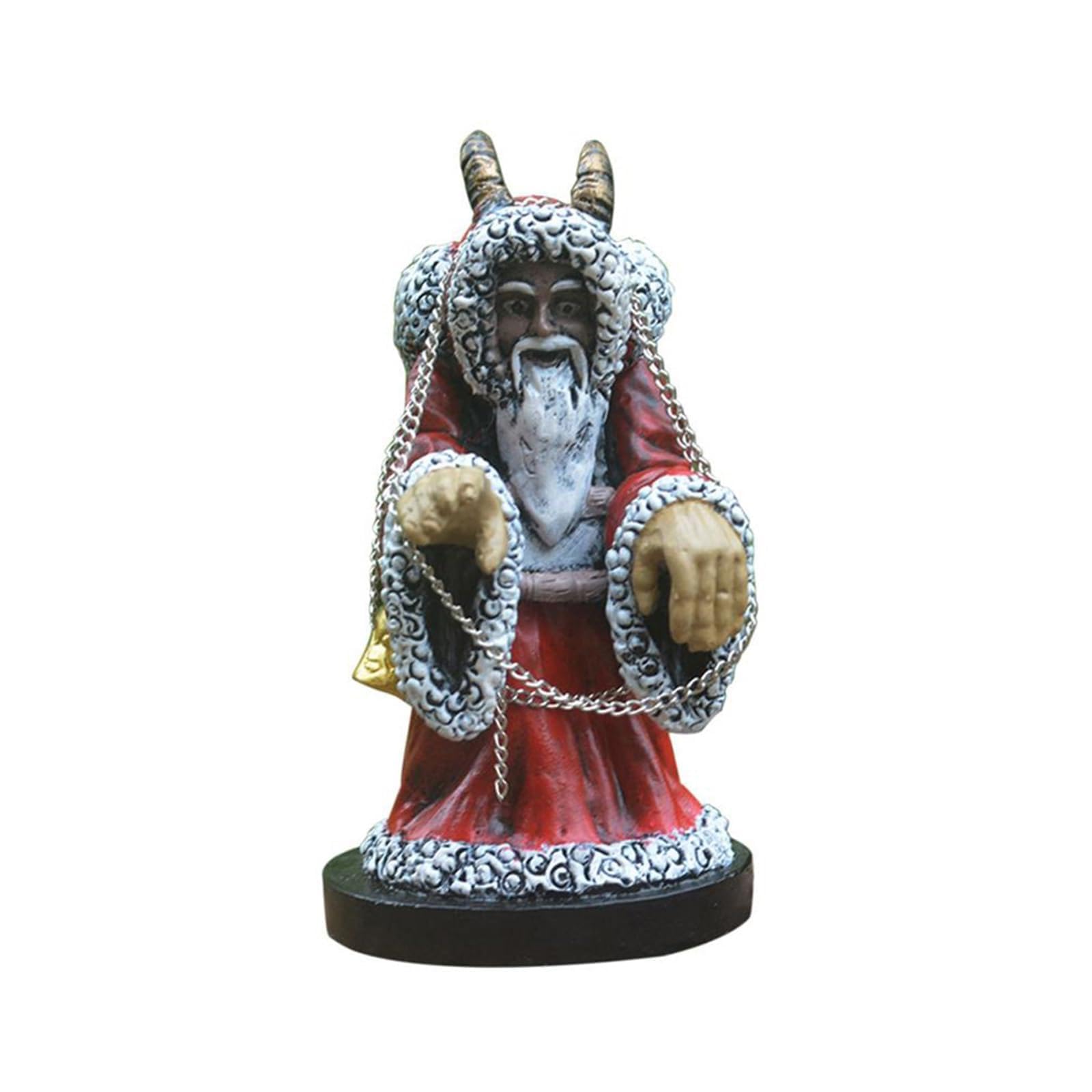 NVOQILIN MEILVMEIJI Halloween Krampus Resin Statue Sheep Horn Santa Sculpture Garden Decor