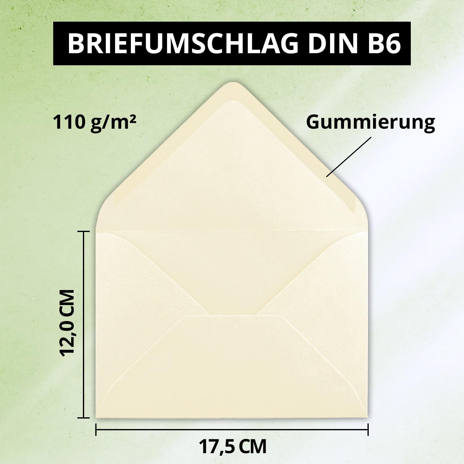 100x DIN B6 Faltkarten Set mit Umschlägen - Vanille (Creme) - 115 x 170 mm - ideal für Einladungskarten, Hochzeit, Taufe, Kommunion, Konfirmation - Marke: FarbenFroh