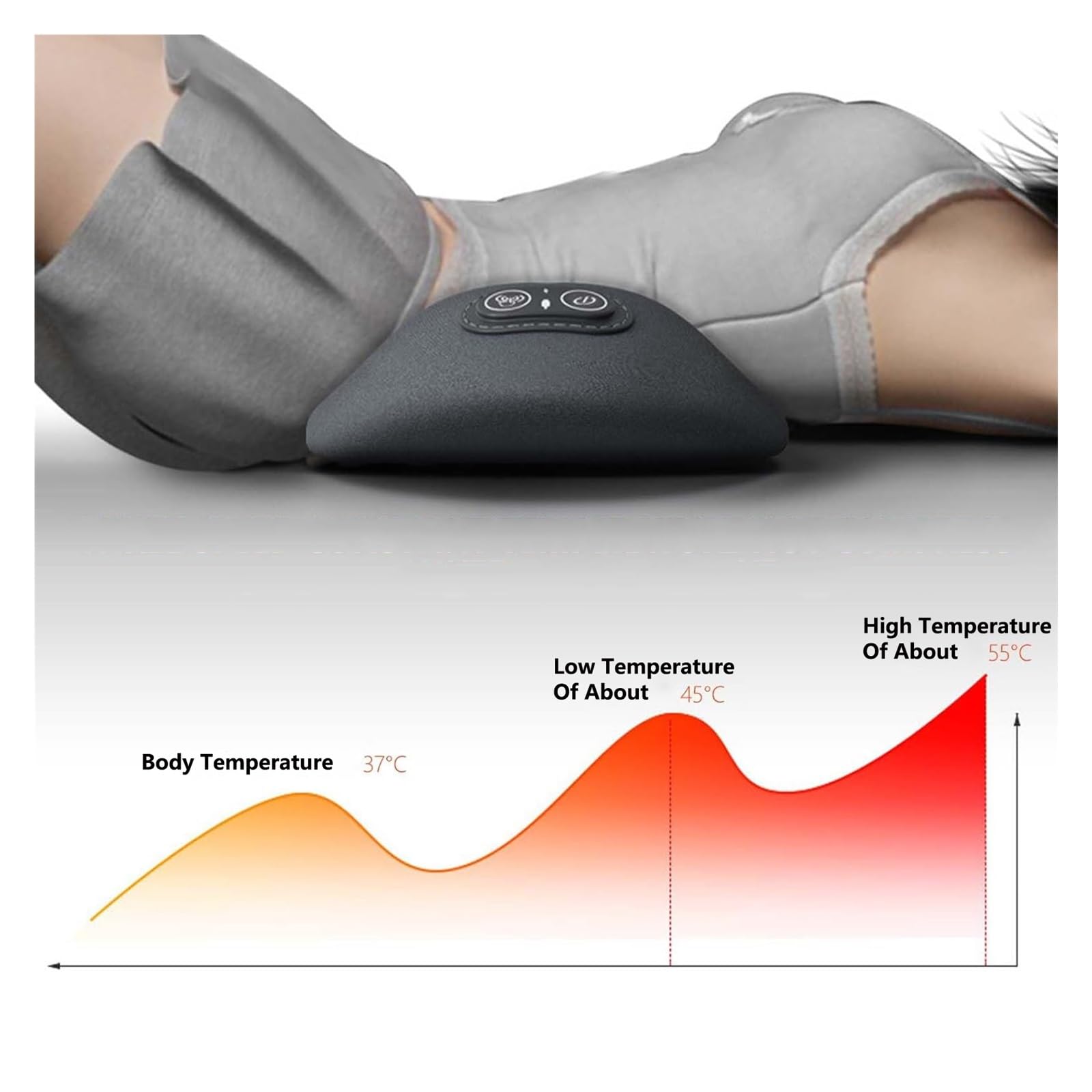 Massaggiatore for la Schien Triple Fusion for Sedia e Letto, Massaggiatore 3 In 1 Riscaldato e Vibrante for la Sciatica, Dispositivo di Trazione for Alleviare Il Dolore Lombare(Gray)